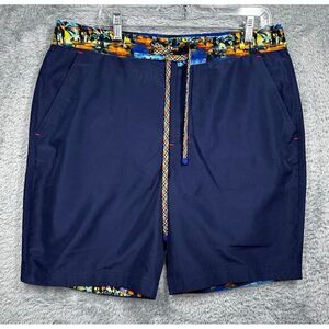 Robert Graham Blue Polyester Lined Swim Trunks Mens‎ Classic Size 36